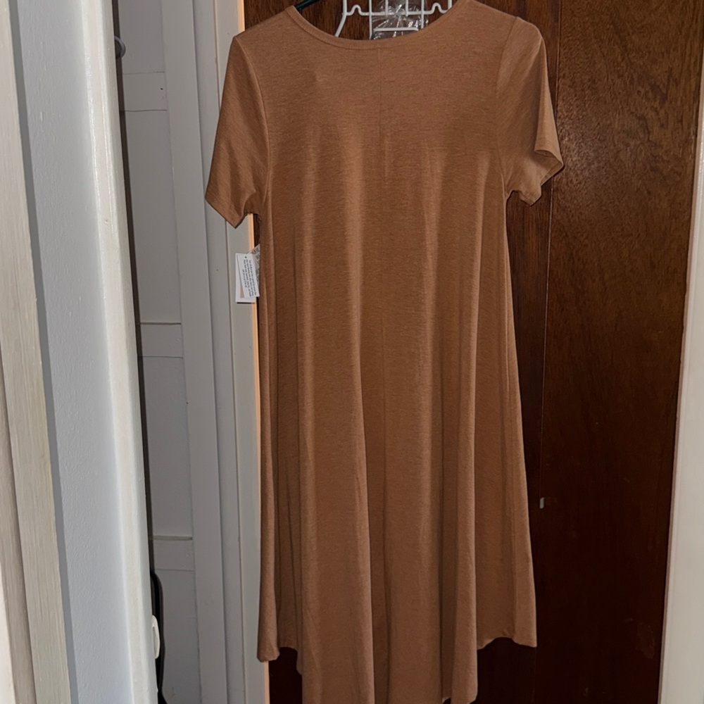 LuLaRoe Carly Dress | XS | NWT | Beige/Amber - Picture 4 of 4